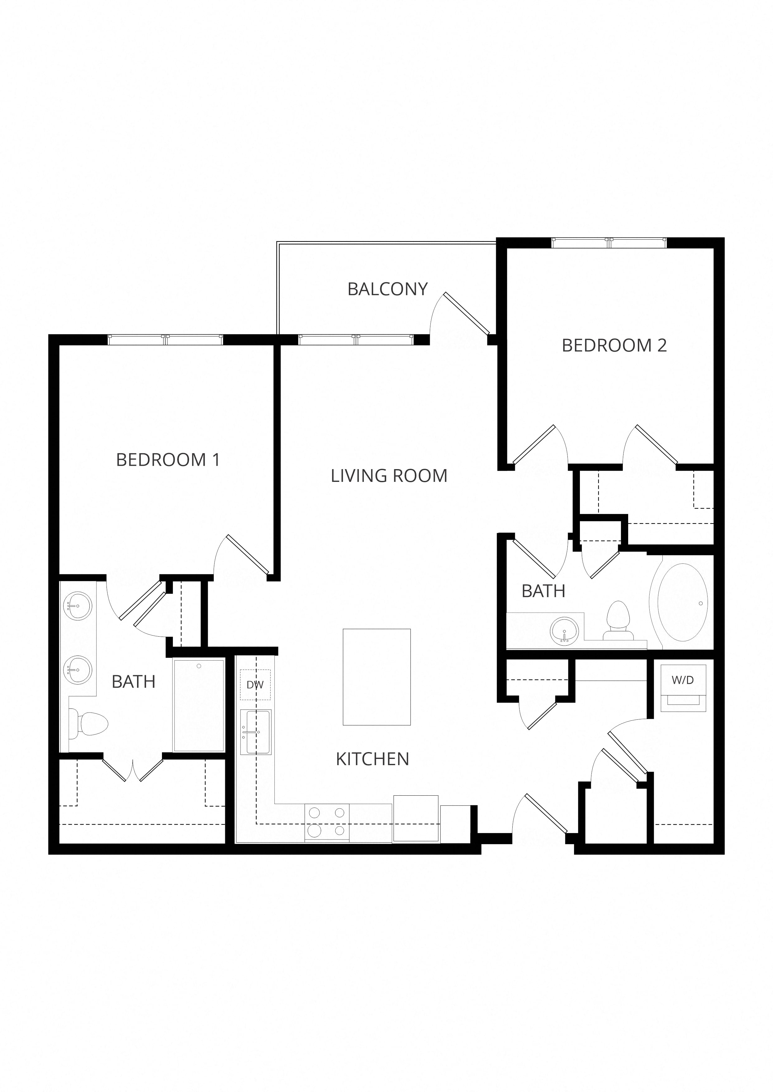 2x2 B1 floor plan